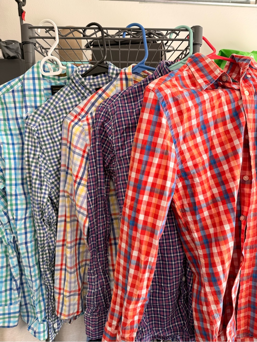 10 J. Crew & Saddlebred Men's Multicolor Plaid Button-Down Shirts